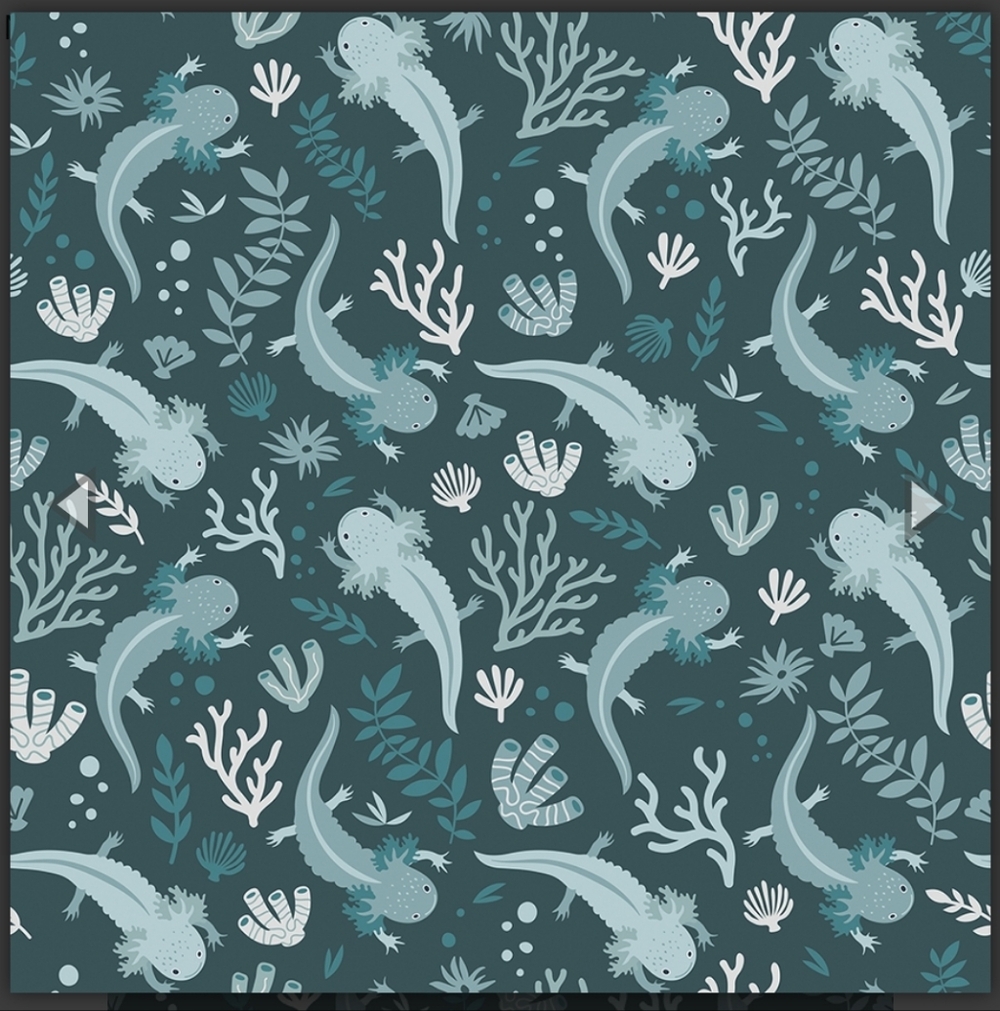 RoomMates Axolotl Blue Underwater Garden Peel And Stick Wallpaper